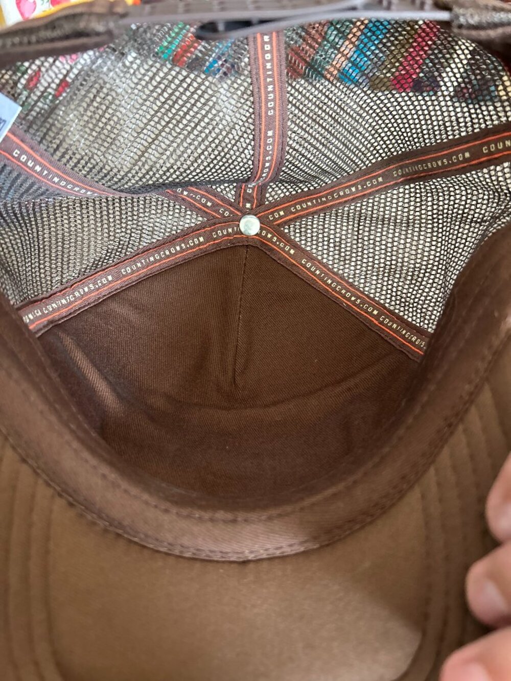 Counting Crows Established 1991 Retro Trucker Hat Snapback Brown Cream Mesh Cap - Picture 2 of 5